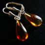 Vintage Sterling Silver Baltic Amber Dangle Earrings 1,78g Image 4