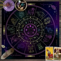 Witchy Calendar with Zodiac Signs & Moon Phases - unique House Decoration