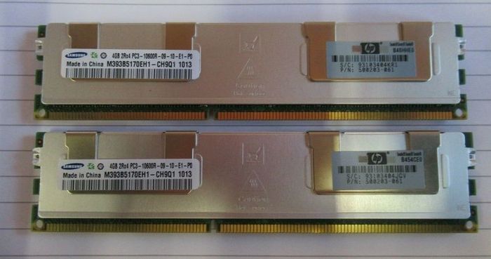 16GB 4x Samsung M393b5170eh1-ch9q1 500203-061 4gb Pc3-10600 Ddr3 Ecc Cl9 240p Ram