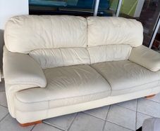 2 seater leather cream Sofa