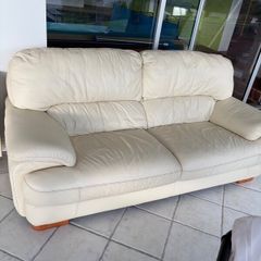 2 seater leather cream Sofa