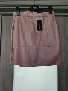 BNWT Pink faux leather mini skirt