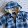 NEXT | Size 104cm 3-4 years |  Blue Check Borg Lined Hooded Shacket Image 2