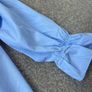 top Zara size large off the shoulder top cotton blue Image 8
