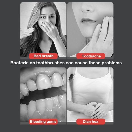 UV Smart Toothbrush Holder Rechargeable Wall Mounted Toothpaste Dispenser with Sterilizer Functio