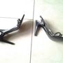 Black Strappy Sandals with Sequins - Size 4 Image 2