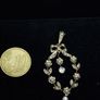 Antique 9ct Gold Pendant Victorian Edwardian Floral Bow Drop Image 6