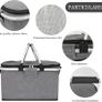 30 L Shopping Basket Cooler Bag Insulated Picnic Basket, Premium Extra Large Cooling Cooler Cool Bag, Collapsible Lunch Bag Box, for Camping/Outdoor Activities/Family Travel/BBQ/Shopping (Gray) Image 5