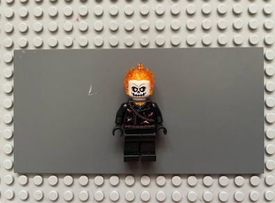 lego super heroes sh0267 Ghost Rider, Johnathon 'Johnny' Blaze minifigure - White Head, Chain Belt