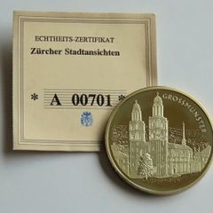 Switzerland Zurich Grossmunster Proof with cert 1998