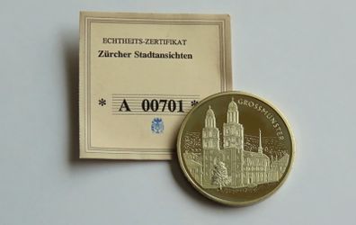 Switzerland Zurich Grossmunster Proof with cert 1998