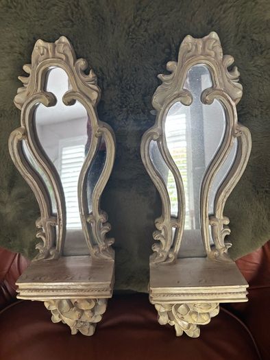 Pair of ornamental wall candle holders