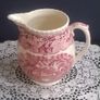 Vintage MASON'S Patent Ironstone China 50 oz Pitcher with Rope Edge in the Red & White VISTA Pattern Image 2