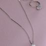 Sterling Silver 1/2 carat each, Moissanite drop earrings and pendant necklace set New Image 4