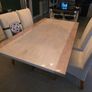 Marble table with 4 cream leather chairs Image 6