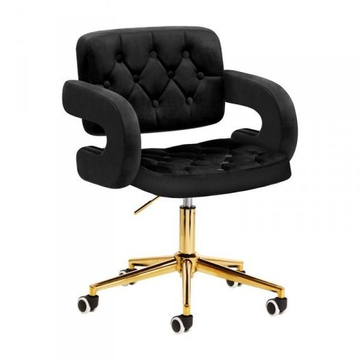 Black velvet swivel chair