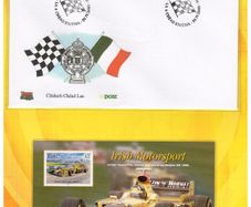 2001 Ireland Pole Position A History of Irish Grand Prix Racing. Contains Irish Motorsport Stamp Booklet, Irish Motorsport Set on First Day Cover & Centenary of the Royal Irish Automobile Club: Jordon Miniature Sheet