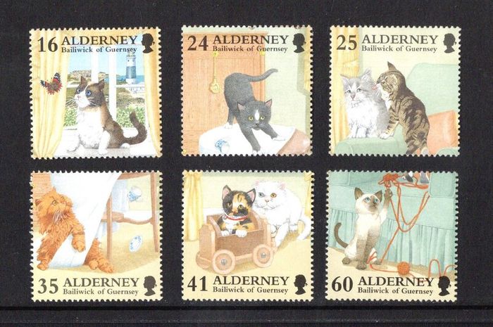 1996 Alderney Cats Commemorative Stamps Mint Never Hinged (MNH)