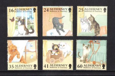 1996 Alderney Cats Commemorative Stamps Mint Never Hinged (MNH)