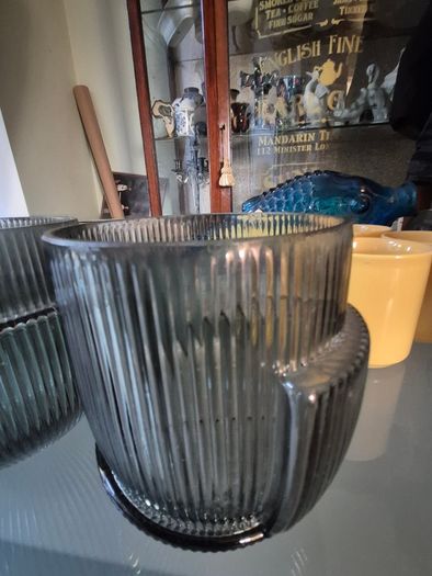 Vintage 3 glass plant holders