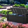 Eden Bench Outdoor Storage Box Garden Furniture, Graphite and Grey, 132.5L x 75W x 18.5H cm (FREE POSTAGE) Image 2