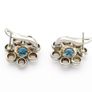Vintage 925 Sterling Silver Moonstone Blue Topaz Earrings Image 3