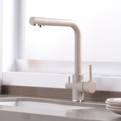 3 Way Kitchen Tap With Pure Water Flow Beige