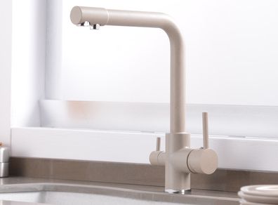 3 Way Kitchen Tap With Pure Water Flow Beige