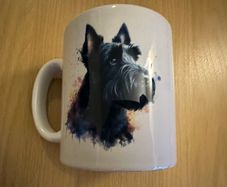 Stag Gallery Scottish Terrier (Scottie) Dog Watercolour Splash Effect Gift 10oz Ceramic Mug Artistic Colourful Coffee Tee
