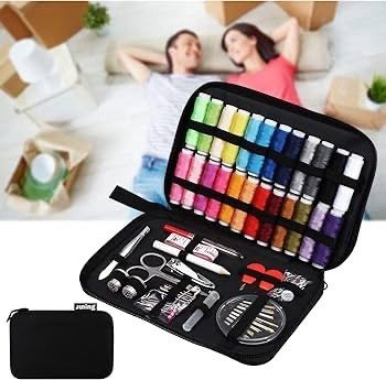 NEW SALE | Sewing Kit with Case, 130 pcs Sewing Supplies for Home Travel and Emergency, Kids Machine, Contains 24 Spools of Thread of 100m, Mending and Sewing Needles, Scissors, Thimble, Tape Measure
