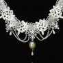 Stunning Lace Necklace with Pearl Charm Image 3