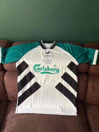 Robbie Fowler signed Liverpool away jersey