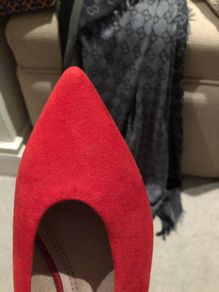 Red suede shoes