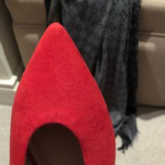 Red suede shoes