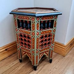 Moroccan hand-painted side table