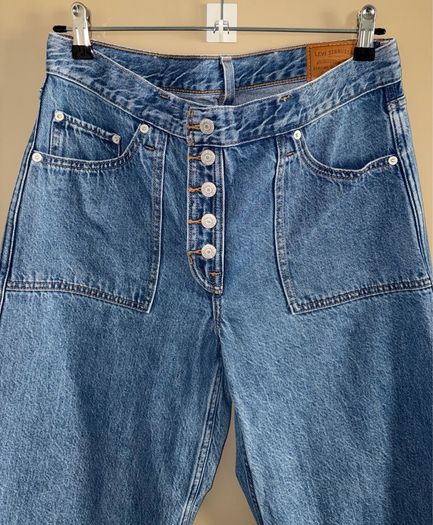 Levis Reversible 2-in-1 Baggy Dads Jeans W29/L30 UK 10 Relaxed Fit Light Blue Wash Utility Baggy Wide Leg