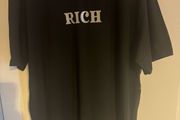 Brand new Manfinity Black Rich Silver print t-shirt size M Postage included