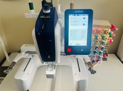 Brother VR embroidery machine with cap frame etc