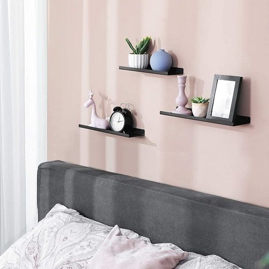 New Set of 3 Black Metal Floating Shelves - FREE P&P