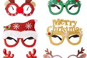 Christmas Glasses to Wear, 6 Pieces Christmas Glitter Party Glasses Fancy Dress Costume Decoration for Kids Adults (FREE POSTAGE)