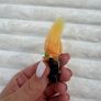 Vintage Halloween Skeleton Costume Troll Lapel Pin By Russ Orange Hair Used Please see pictures Image 4