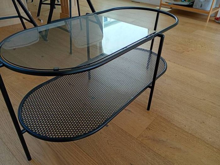Black Coffee table with glass