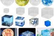 SALE | 6 Pcs Sphere Cube Resin Moulds, FineGood Clear Resin Moulds Silicone Epoxy Resin Moulds DIY Crystal Ball Silicone Mould for Resin Candle Soap