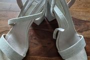ladies linen look block heels size 4