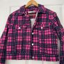 Topshop MOTO Pink Tartan Check Cropped Jacket - UK 10 Image 4