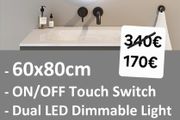 LED Bathroom Mirror Oval Antifog Demister Tricolor Light