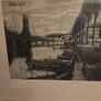 1955 Lithograph by Bernard Buffet "Bords De Marne" Framed Image 3