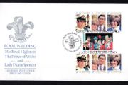 1981 Guernsey Wedding Prince Charles &amp; Lady Diana Spencer Miniature Sheet Commemorative Stamps Addressed First Day Cover (FDC)
