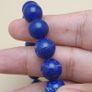 Top Quality Lapis Lazuli Bracelet Polished 11mm Gemstone Bead Image 7