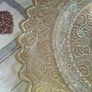 A Decorative Antique Large Hand-Engraved Chinese Dragon Brass Tray, featuring intricate hand-engraved dragon motifs and hand-chased patterns around the edges Image 4